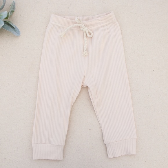 Ribbed Rainbow Appliqué Jogger Set Cream - Picture 6 of 8